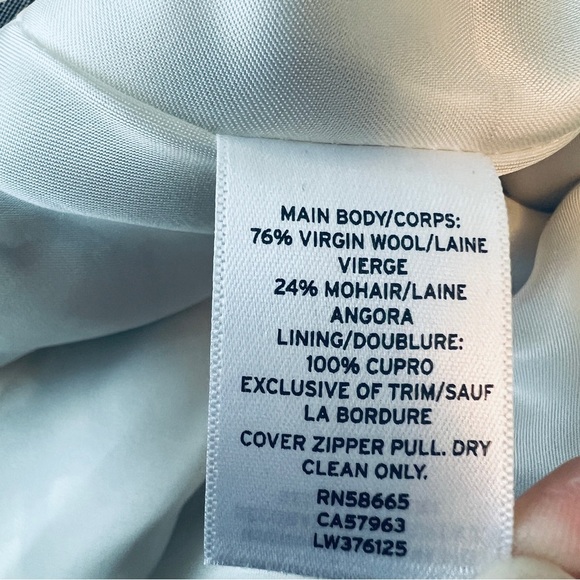 LEWIT Plaid Wool / Mohair Peplum Blazer Lined Blue White Size Small - Picture 6 of 12